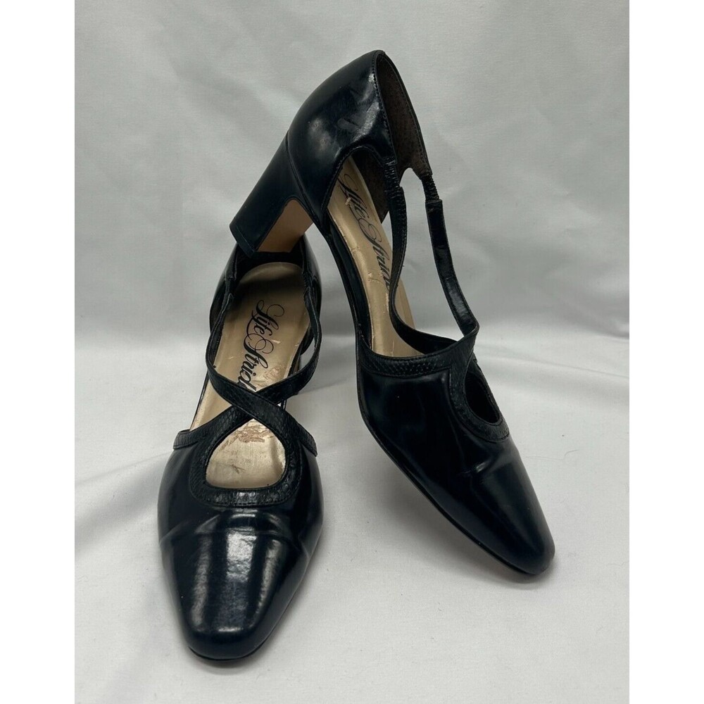 LIFESTRIDE Black Crisscross Strappy Low Heels ~ Pointed Toe Shoes ~ Women's Sz 7 - Picture 4 of 8